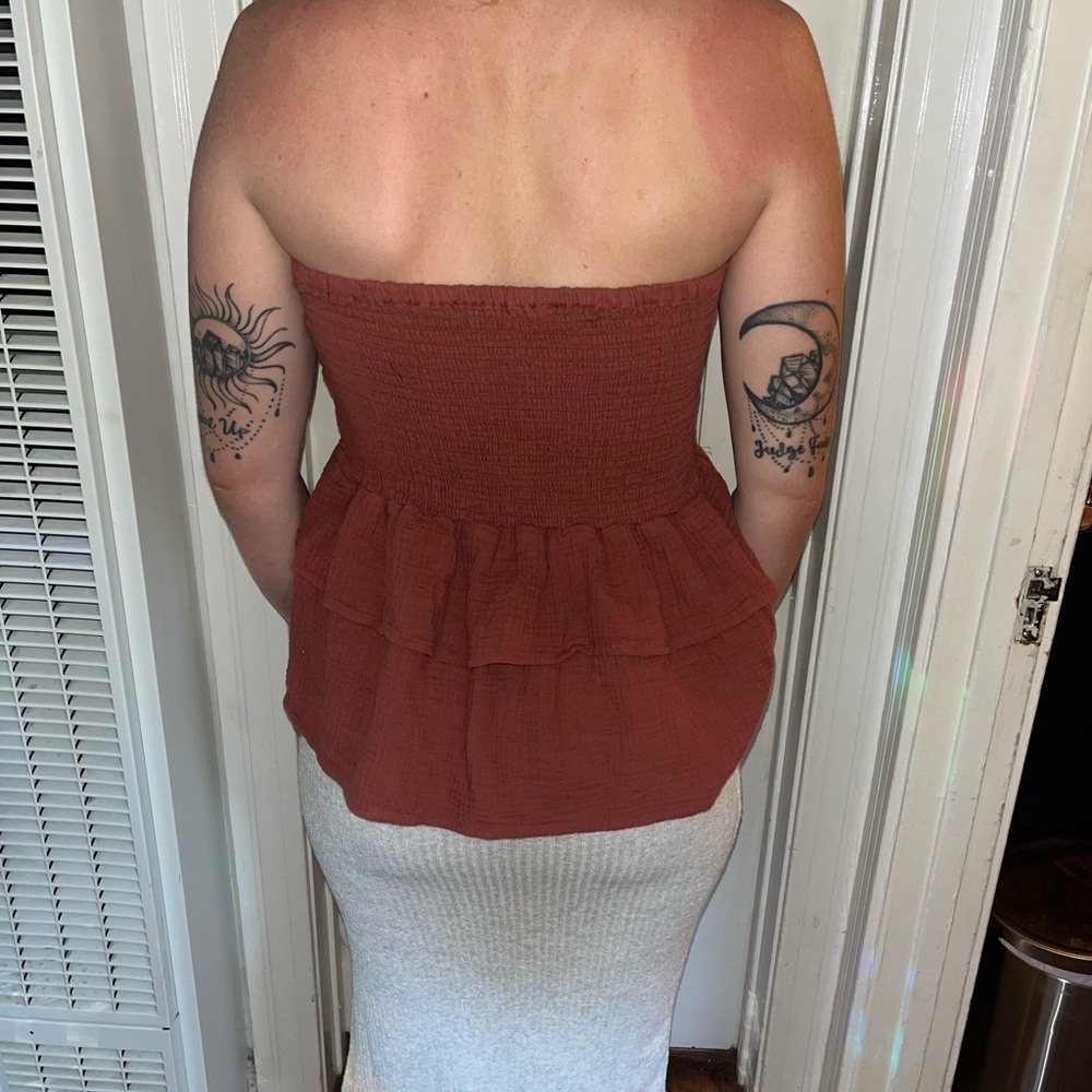 Rust Smocked Ruffle Skirt + Top - Picture 4 of 4